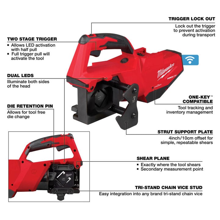 Milwaukee M18 FORCE LOGIC Single Channel Strut Shear (Bare Tool), large image number 6