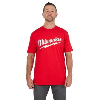 Milwaukee Heavy Duty T-Shirt Big Logo Short Sleeve Red