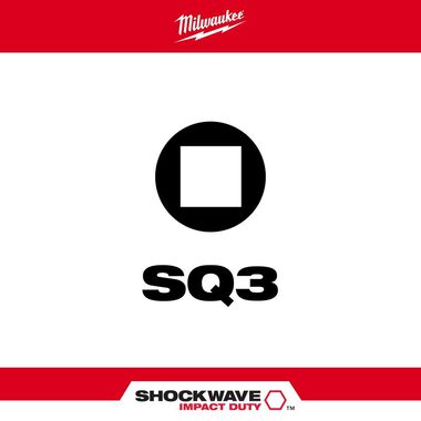 Milwaukee SHOCKWAVE 2 in. Impact Square Recess #3 Power Bits (2 Pack), large image number 1