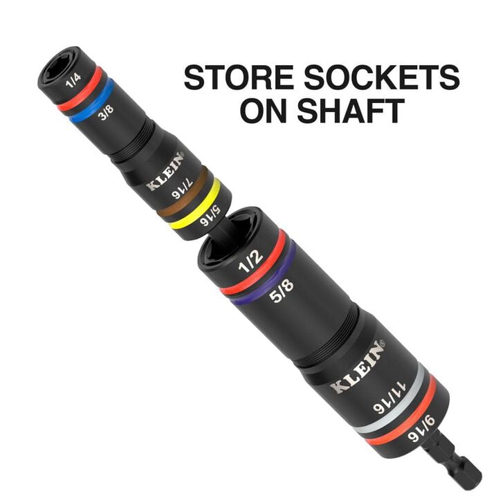 Klein Tools KNECT Quad-16 Heavy-Duty Impact Flip Sockets, SAE and Metric, 6-Pieces, large image number 4