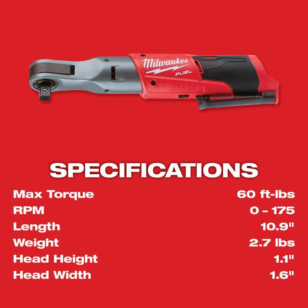 Milwaukee M12 Fuel 1 2 In Ratchet Bare Tool 2558 20 - Image 7