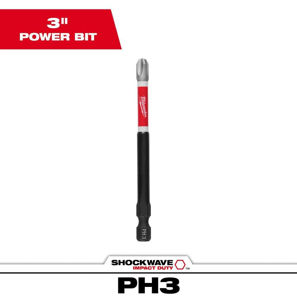Milwaukee SHOCKWAVE 3-1/2 in. Impact Phillips #3 Power Bit, large image number 1