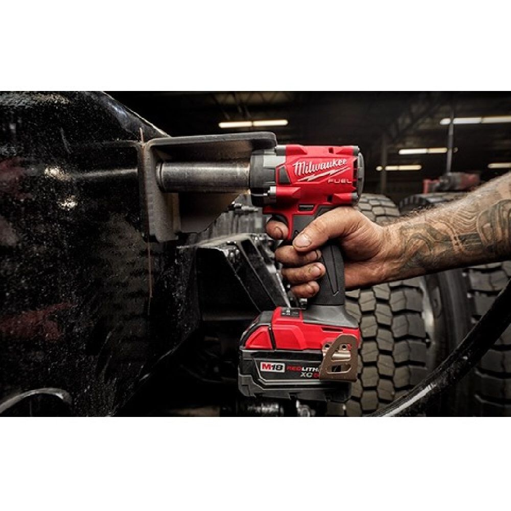 Milwaukee M18 Fuel 3/8 Inch Compact Impact Wrench and XC5.0 Starter Kit Bundle, large image number 7