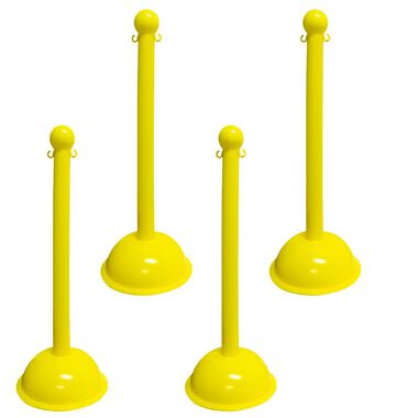 Mr Chain Yellow Heavy Duty Stanchion (4-Pack)