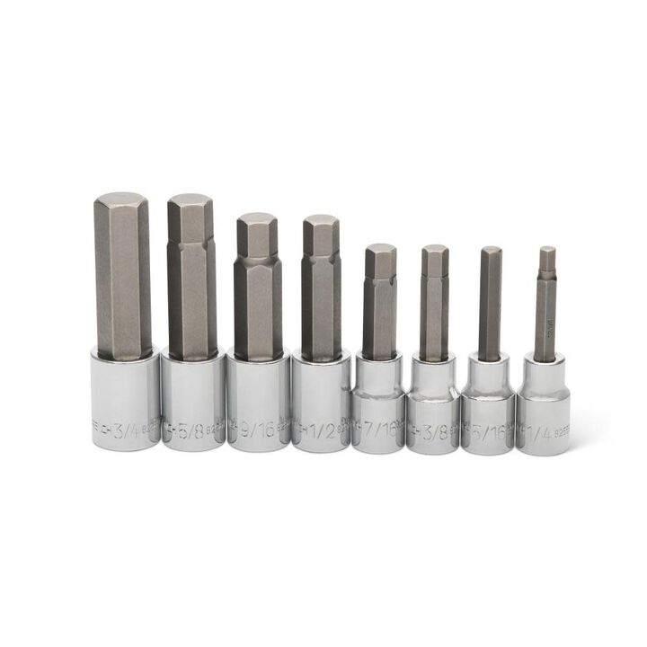 GEARWRENCH 1/2 Inch Drive SAE Mid Length Hex Bit Socket 8 Piece Set, large image number 0