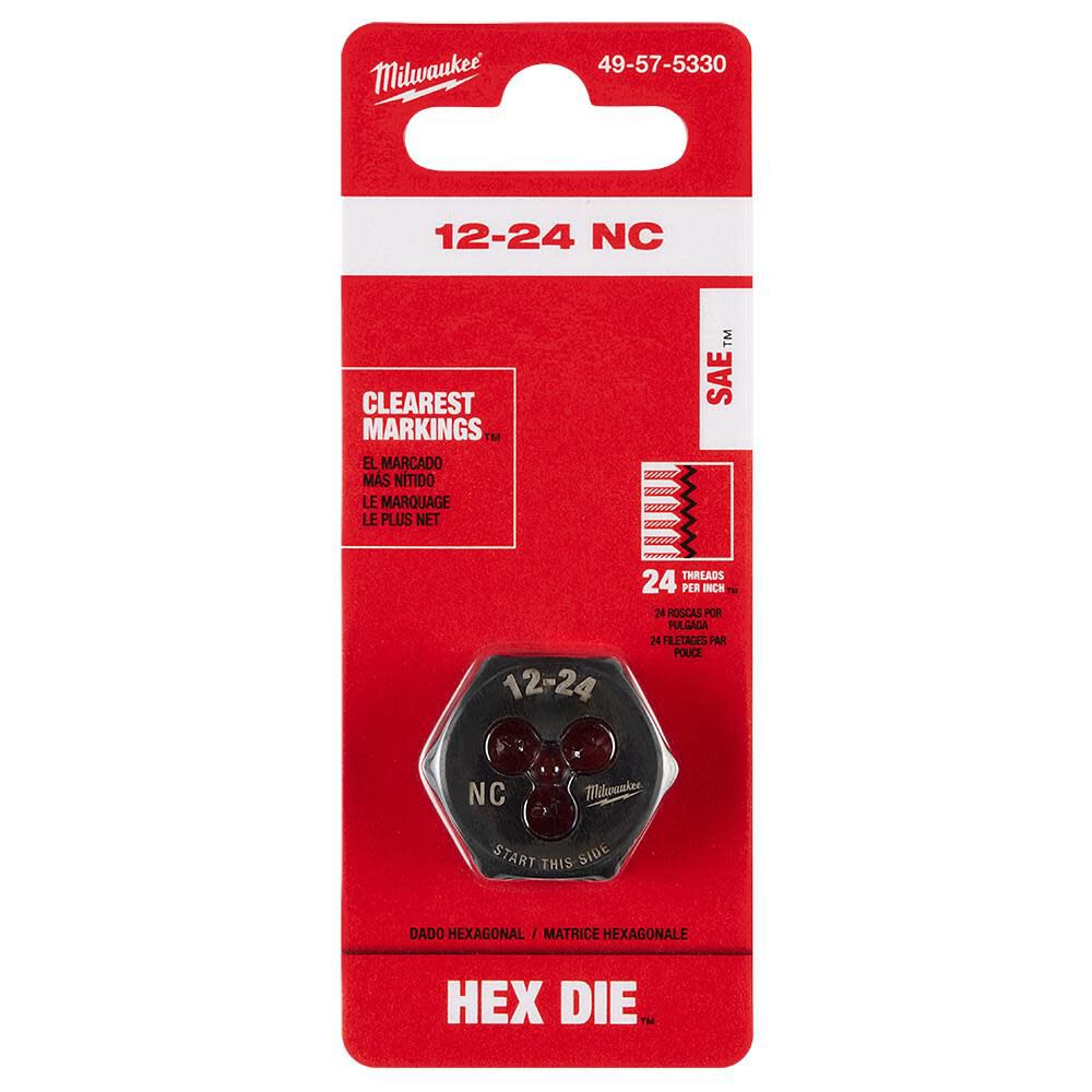 Milwaukee 12-24 NC 1-Inch Hex Threading Die, large image number 11