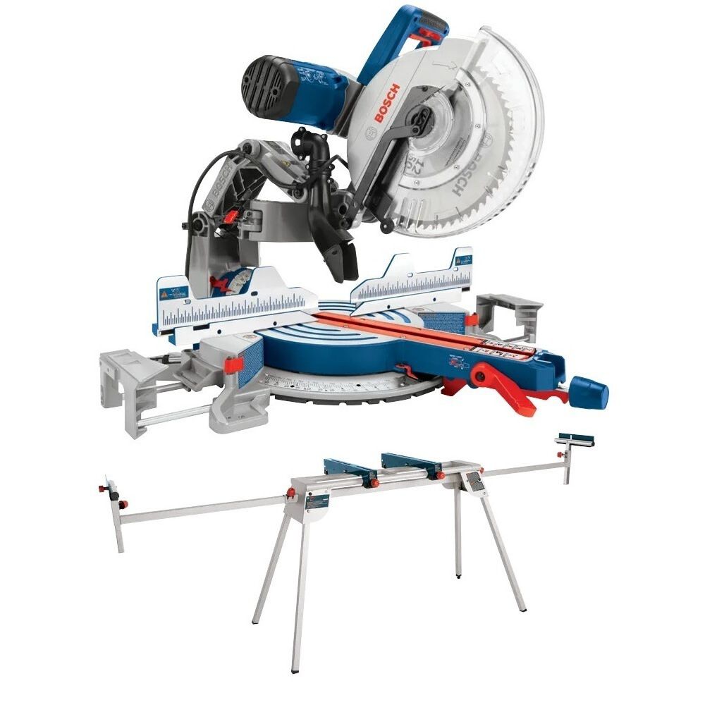 Bosch 12 Inch Glide Miter Saw with Folding Stand Reconditioned Bundle - GCM12SD-RT-T1B