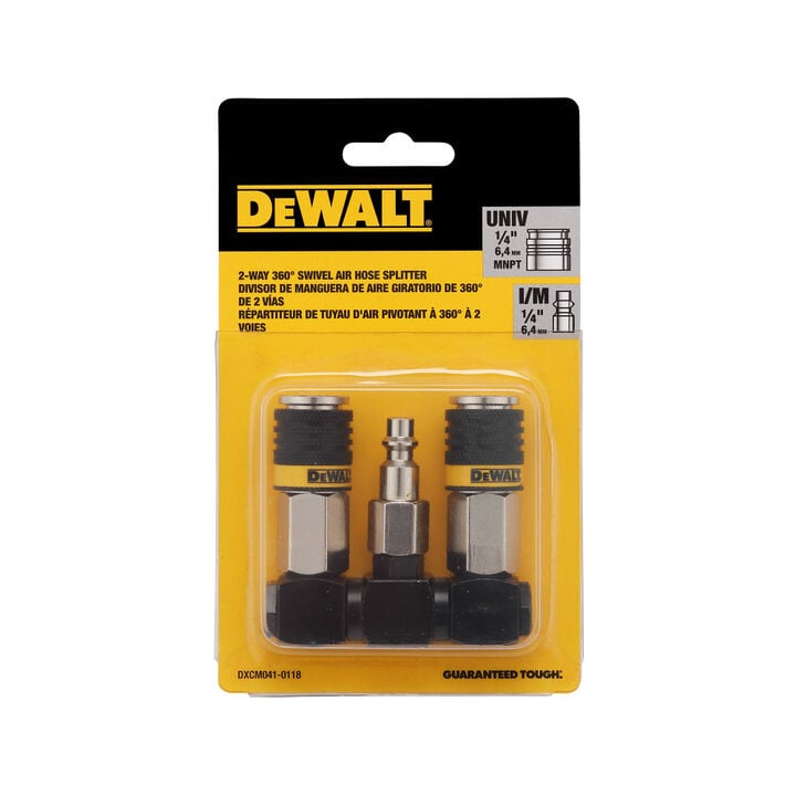 DEWALT 2-Way 360 Degree Swivel Hose Splitter, 1/4 Inch NPT, large image number 2