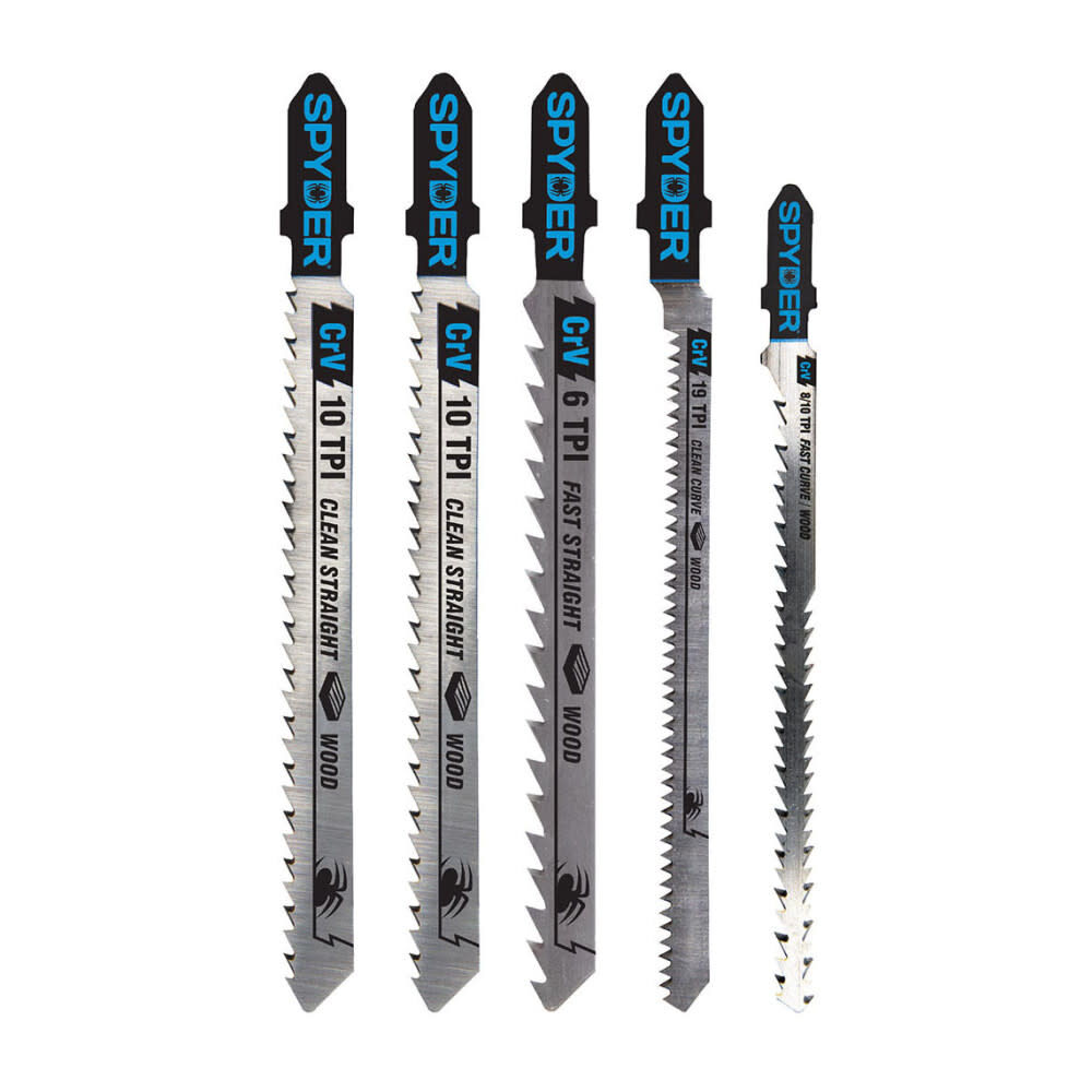 Spyder Single & Double-Sided Jig Saw Blade Set, 5 Pieces, large image number 1