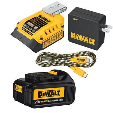 DEWALT 20V MAX* Li-Ion Battery Pack & 20V USB-C Charging Kit Bundle