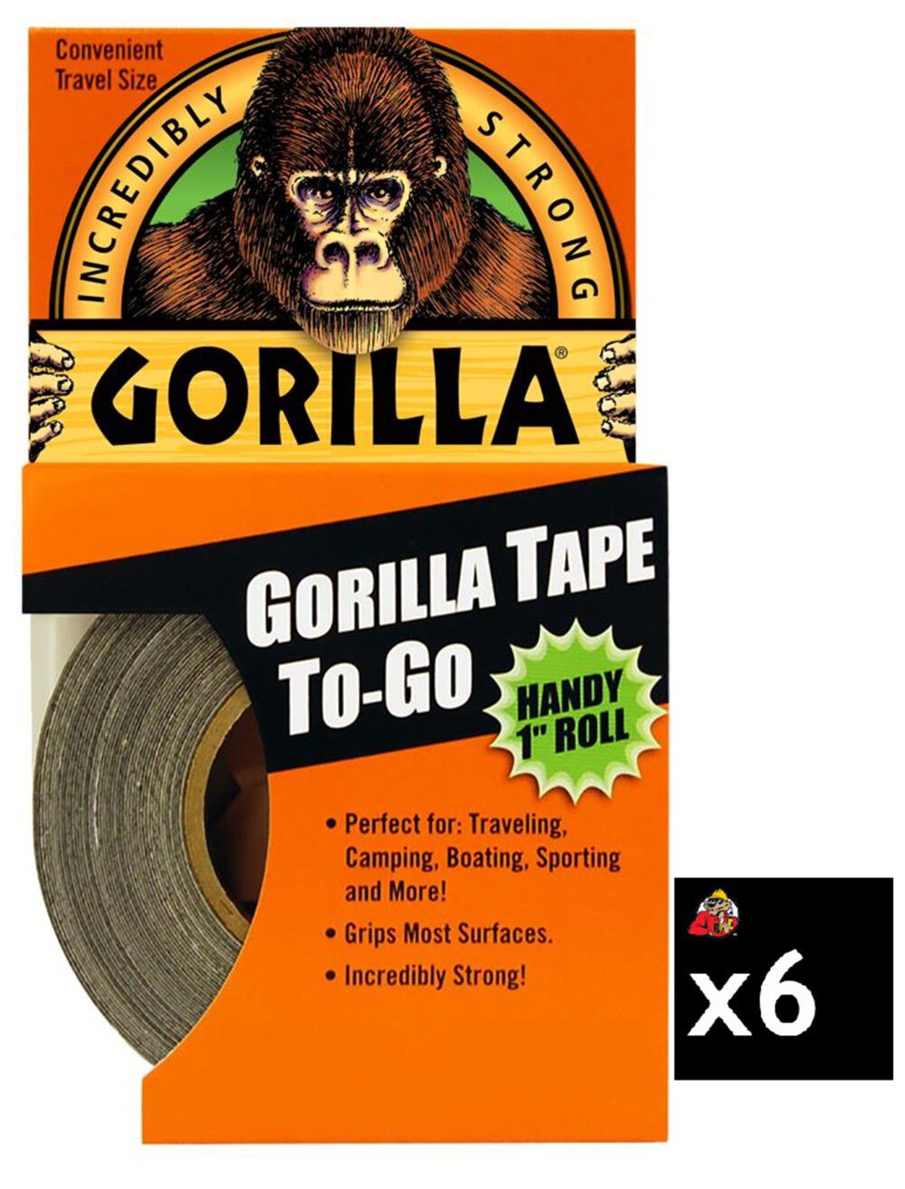 Gorilla Glue Tape Handy Roll 1 Inch x 30 Feet Pack of 6 – 6100109
