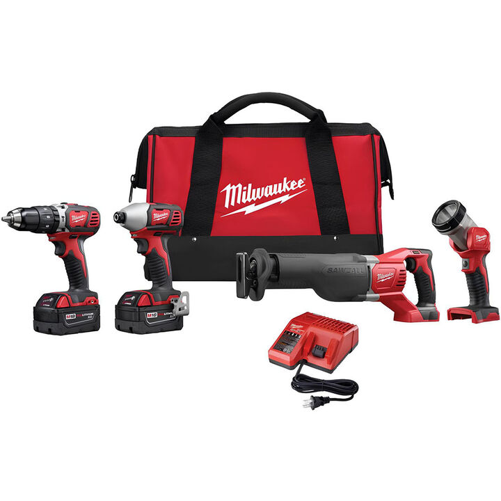 Milwaukee M18 Cordless Lithium-Ion 4-Tool Combo Kit, large image number 0