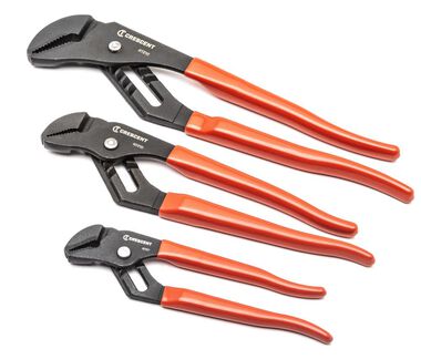 Crescent Straight Jaw Dipped Handle Tongue and Groove Plier Set 3pc