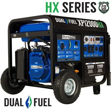 Duromax Generator Dual Fuel Gas Propane Portable with CO Alert 12000 Watt