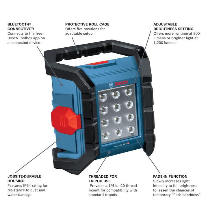 Bosch 18V Connected LED Floodlight (Bare Tool), large image number 1