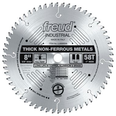 Freud 8in Thick Non-Ferrous Metal Blade, large image number 0