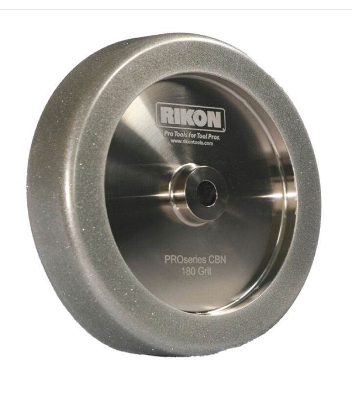 RIKON PRO CBN 8 Inch x 1.25 Inch x 1 Inch Sides 350 Grit Sharpening Wheel, 5/8 Inch Arbor, large image number 1
