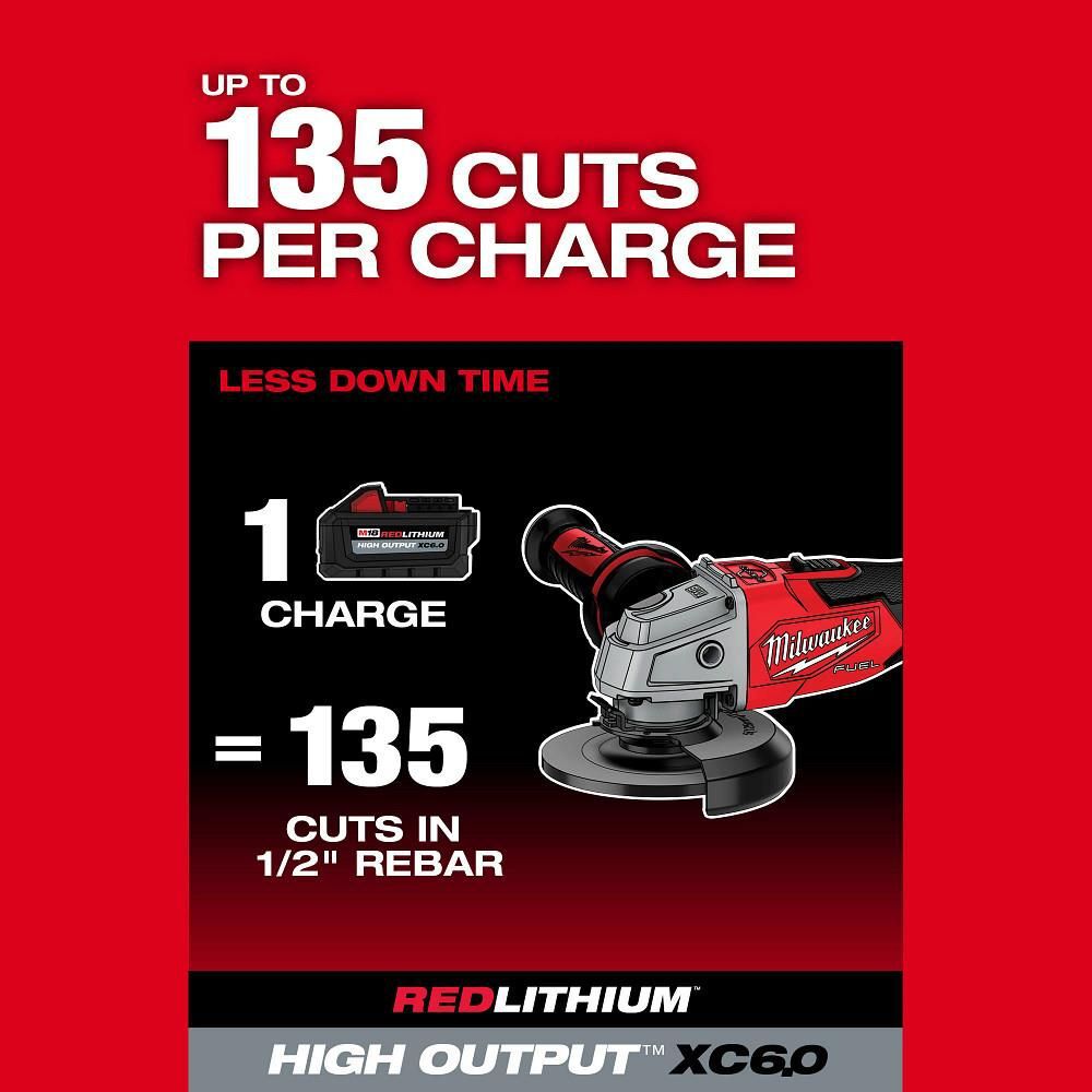 Milwaukee M18 FUEL 4-1/2inch / 5inch Grinder Slide Switch Lock-On (Bare Tool), large image number 5
