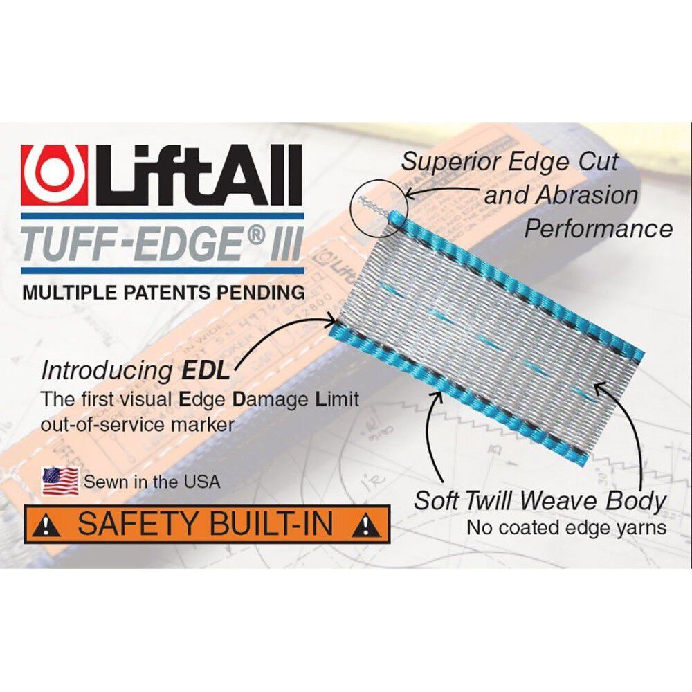 Lift-All 3 Inch Flat Eye & Eye 2-Ply Tuff-Edge Poly Web Sling, large image number 4