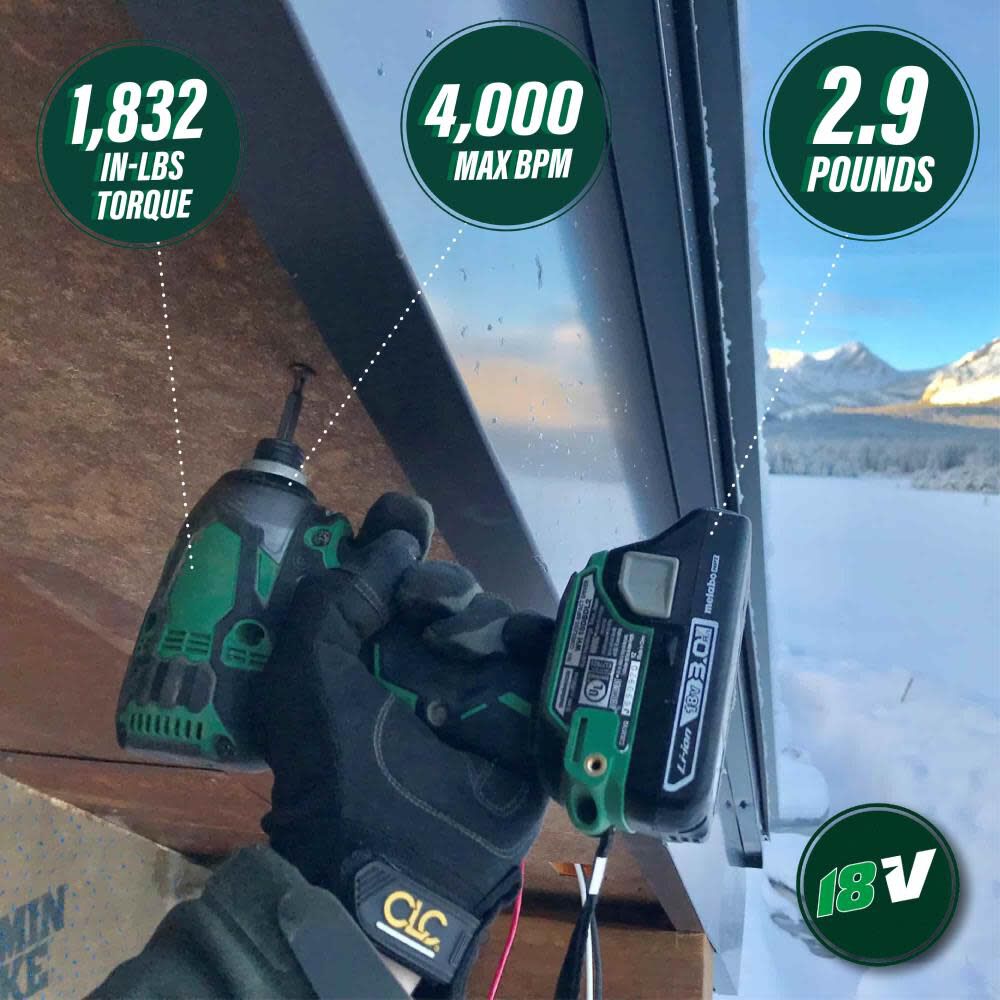 Metabo HPT 18V Brushless Li Ion Triple Hammer Impact Driver Kit