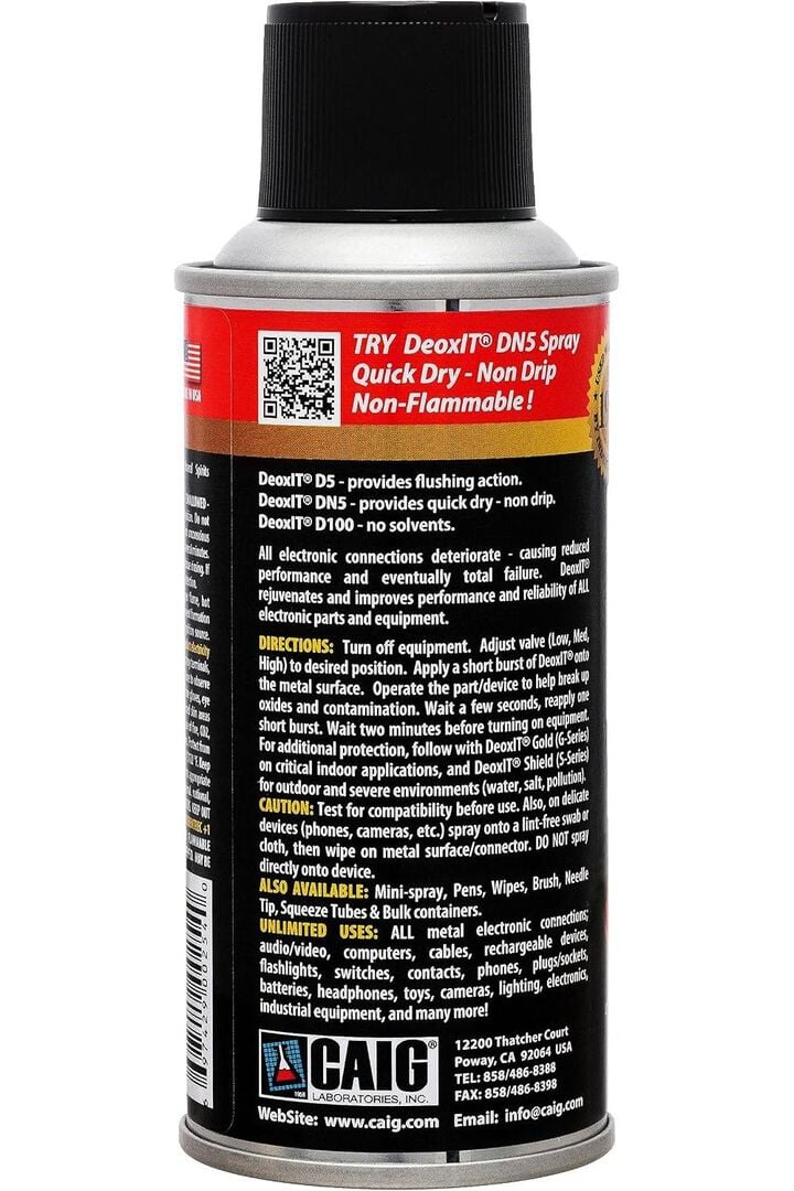 DeoxIT D-Series Contact Cleaner & Rejuvenator 5% Solution Spray, 142 Gram, L-M-H Adjustable Valve, large image number 3