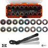 Klein Tools KNECT Ratcheting Low-Profile Socket Wrench Set 18 Pieces, small image number 1