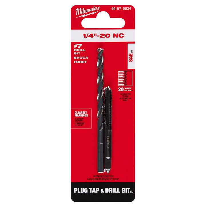 Milwaukee 1/4 in -20 NC Straight Flute Plug Tap & #7 Drill Bit, large image number 10