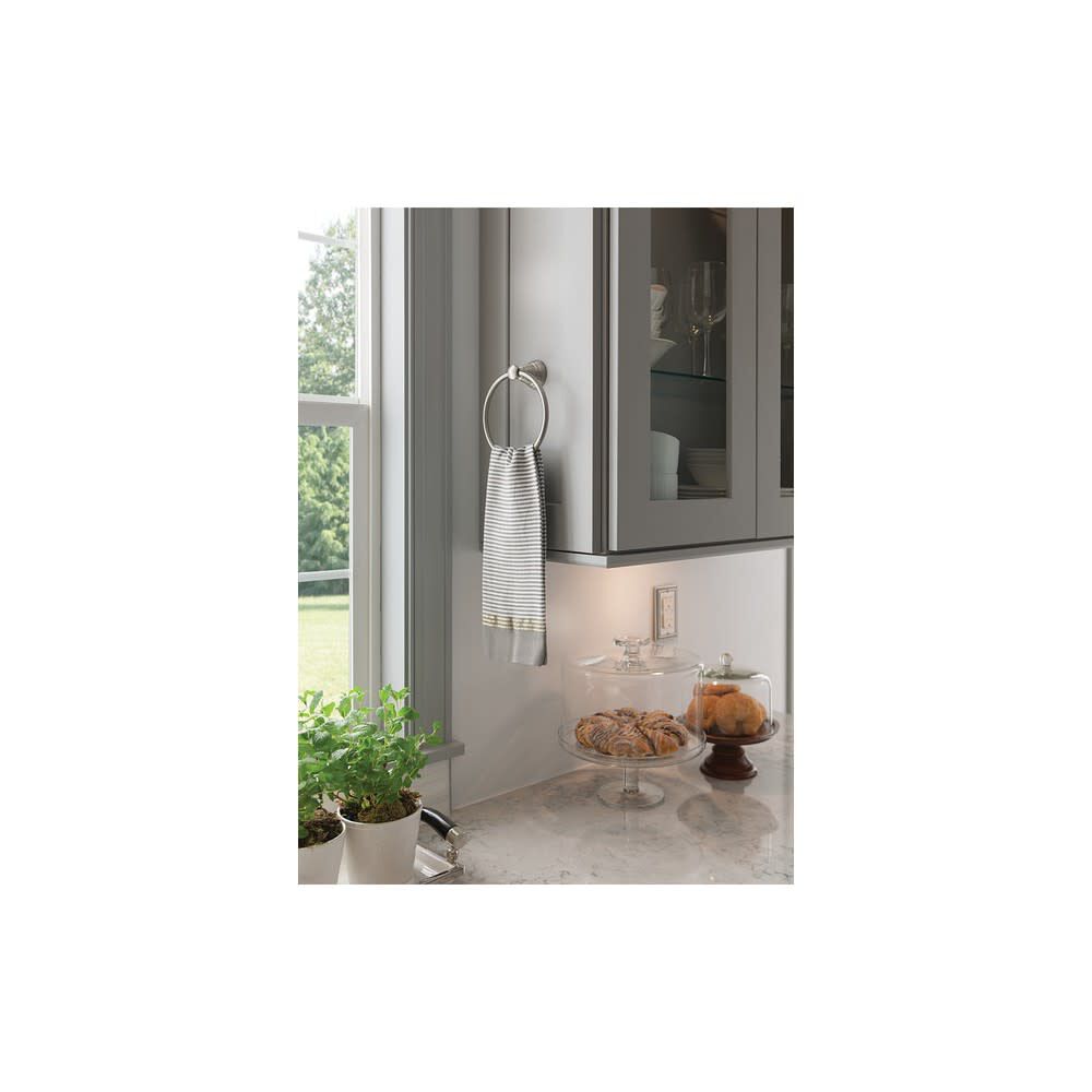 Moen Banbury Towel Ring Brushed Nickel Aluminum 6in