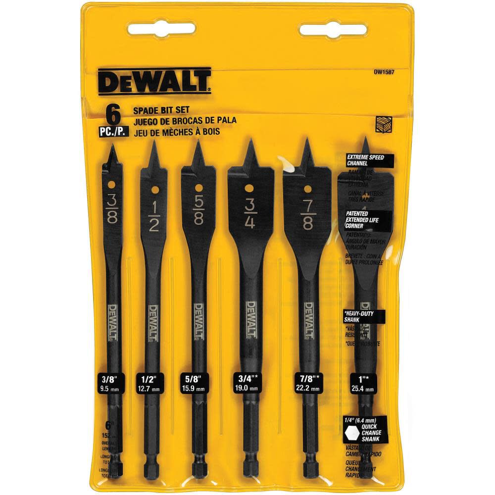 DEWALT 6 Piece Wood Boring Bit Set DW1587 Acme Tools