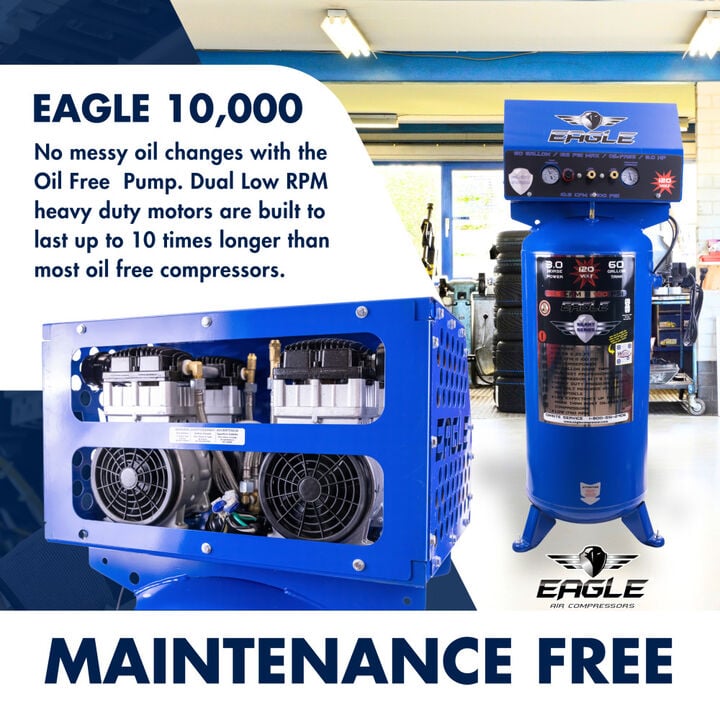 Eagle Compressor Silent Series Air Compressor 60 Gallon Electric Portable, large image number 13