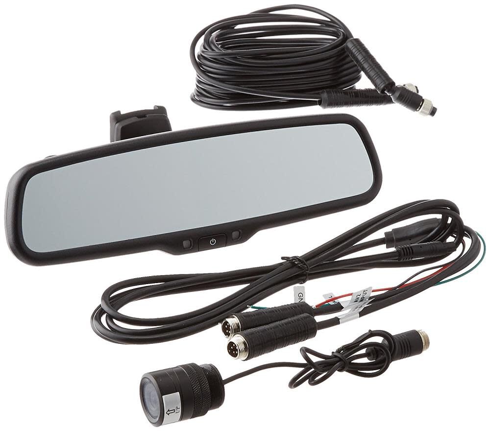 Rear View Safety Backup Camera System with Flush Mount Camera and Mirror Monitor – RVS-772718