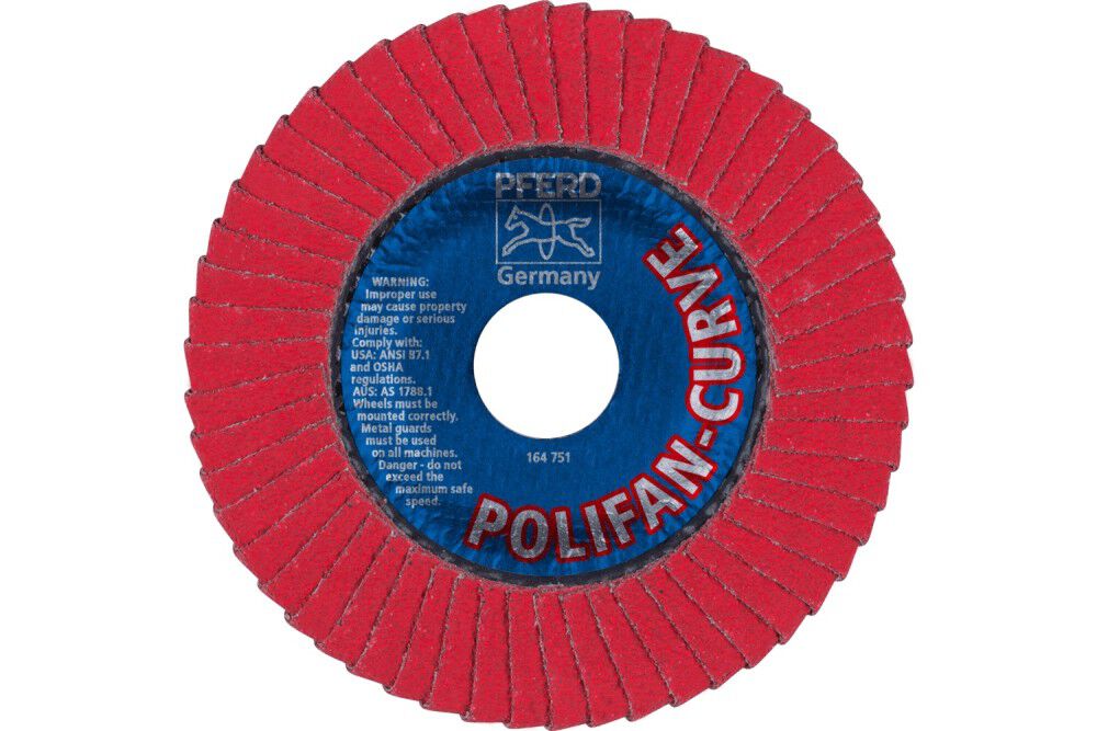 Pferd Flap Disc, 4-1/2 Inch x 7/8,CO SGP CURVE STEELOX,60 Grit, Medium Radius, Ceramic oxide, large image number 4