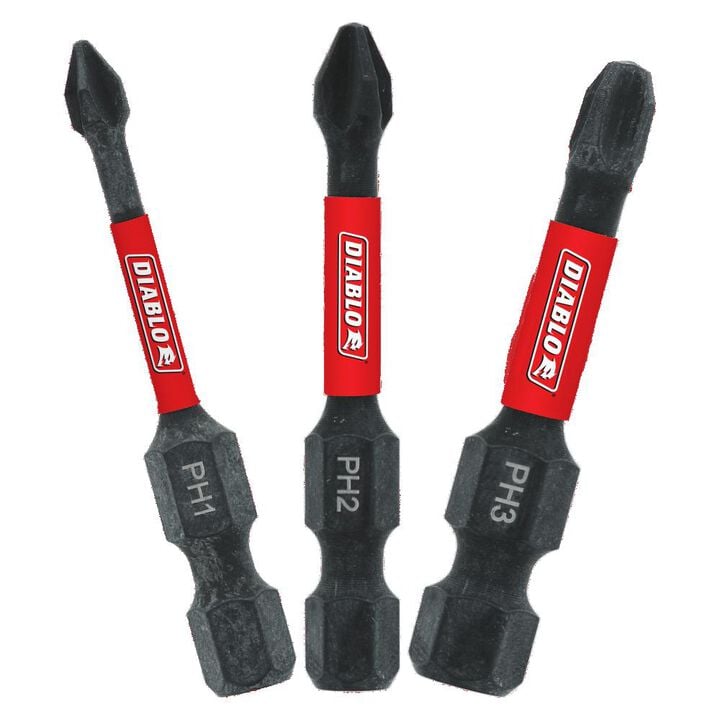 Diablo Tools 2 Inch Phillips Drive Bit Assorted Pack 3 Piece