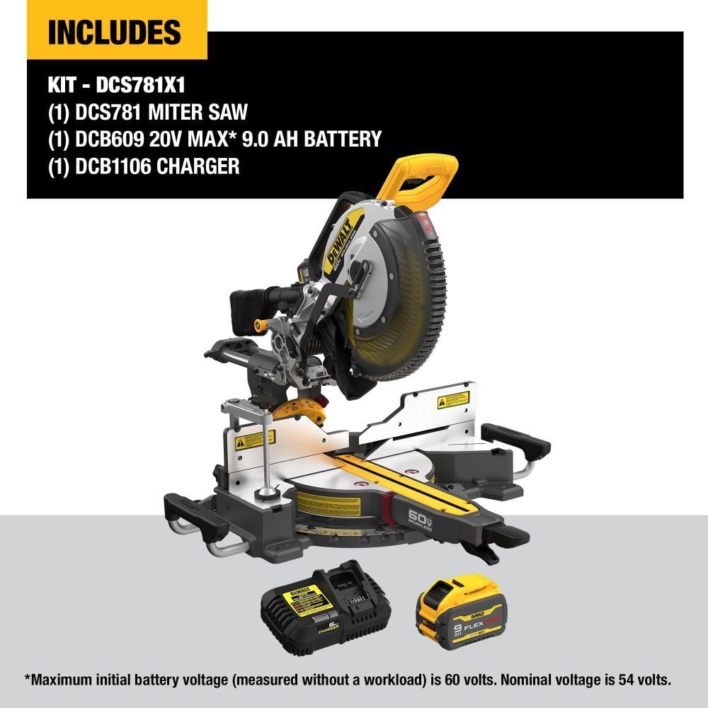 DEWALT 60V 12in Sliding Miter Saw Kit, large image number 3