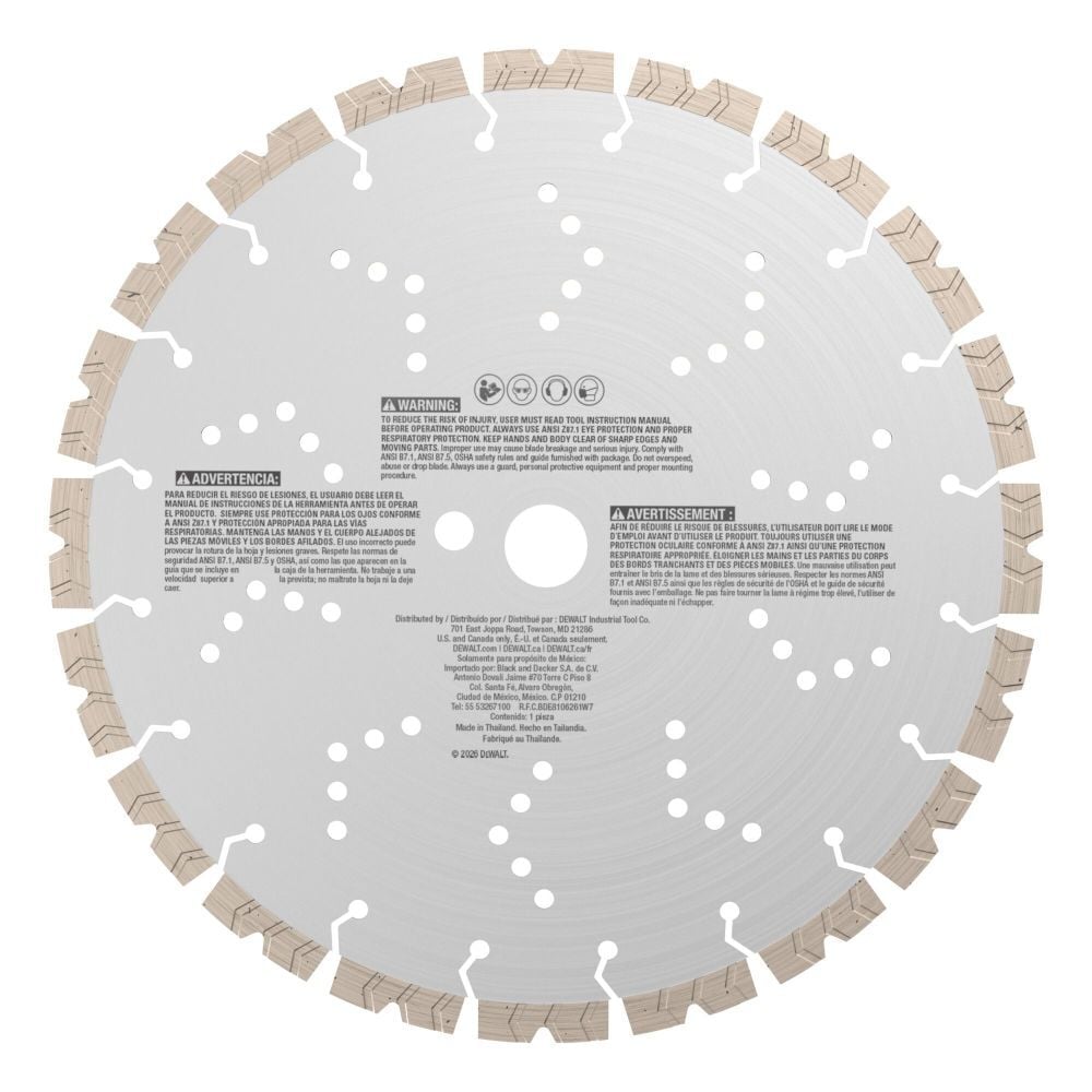 DEWALT POWERSHIFT 12 Inch XP4 Segmented Diamond Blade, large image number 9