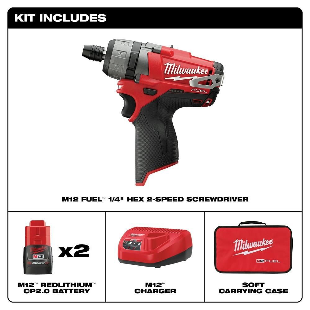 Milwaukee M12 FUEL 2SPD Screwdriver Kit, large image number 2