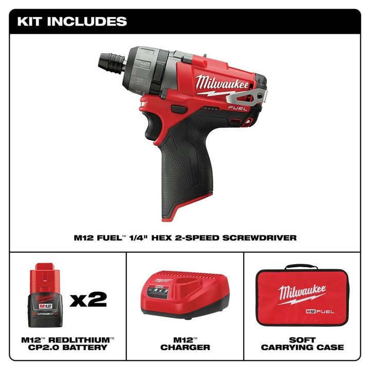 Milwaukee M12 FUEL 2SPD Screwdriver Kit, large image number 1