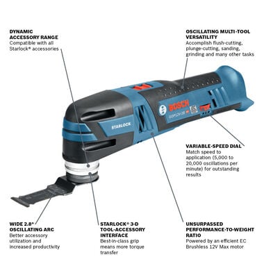 Bosch 12V Max EC Brushless Starlock Oscillating Multi-Tool (Bare Tool), large image number 1