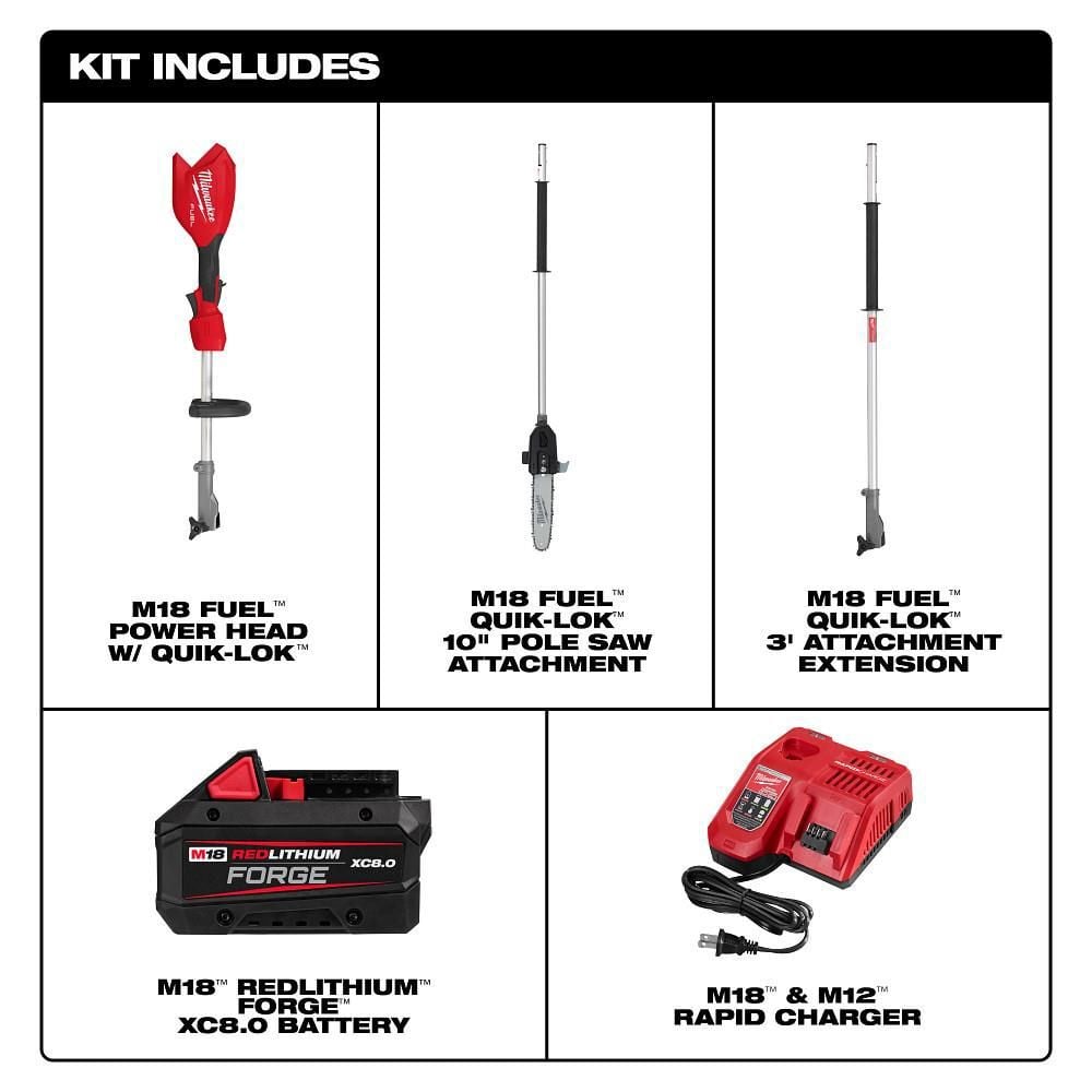 Milwaukee M18 FUEL Pole Saw with QUIK-LOK Kit, large image number 6