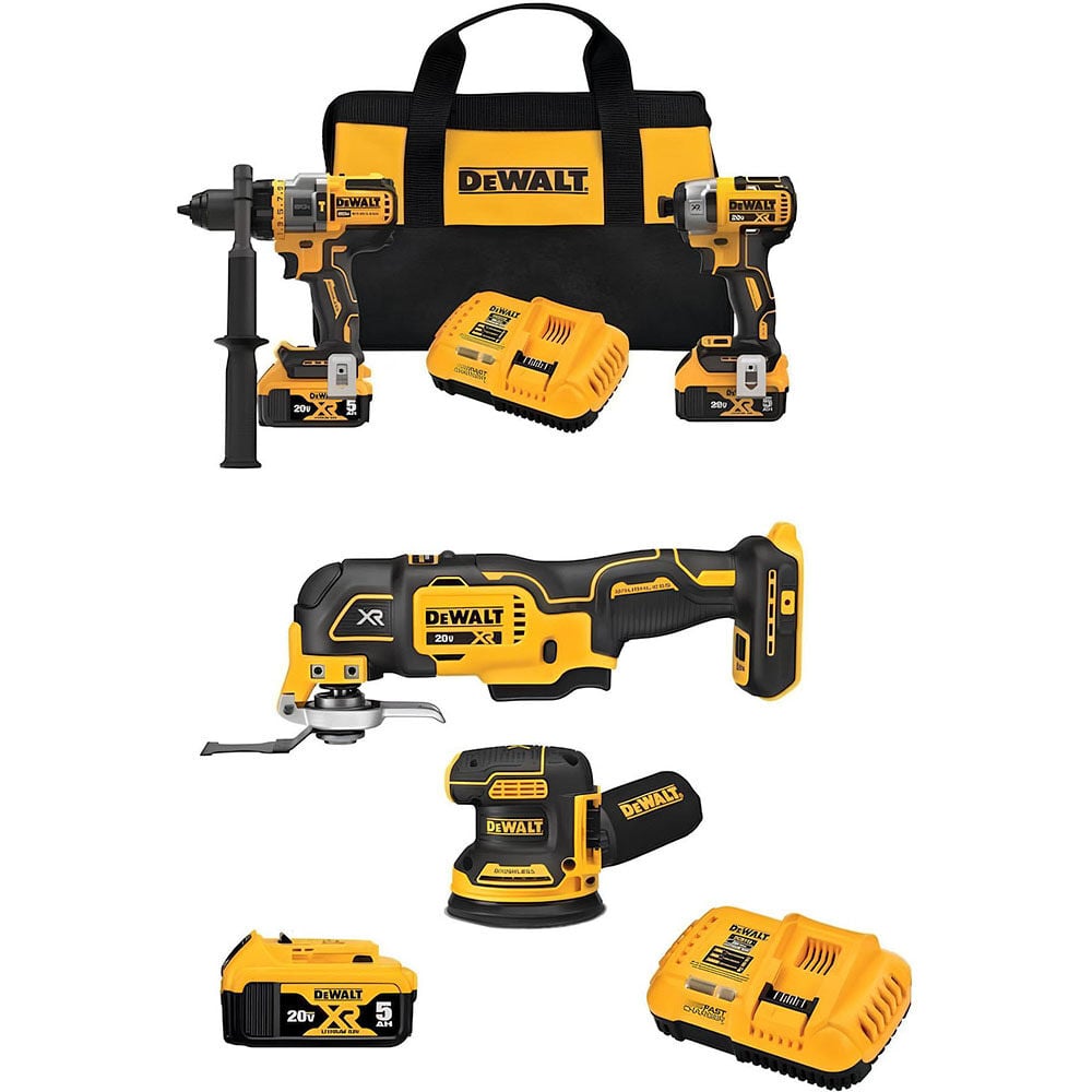 DEWALT 20V MAX Drill, Driver, Sander & Multi-Tool Combo Kit Bundle – DEW000011328