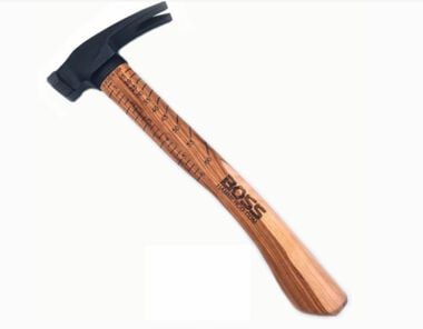 Boss Hammers 16oz Steel Hybrid Hickory Handle Hammer Smooth Face