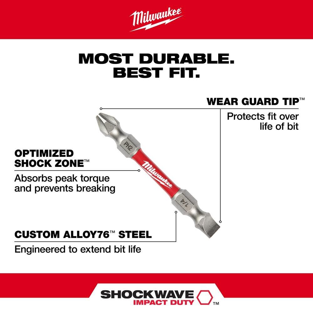 Milwaukee 48-32-4313 SHOCKWAVE T20/T25 Impact Double Ended Bit