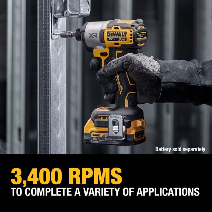 DEWALT 20V MAX XR 1/4in Impact Driver (Bare Tool), large image number 3