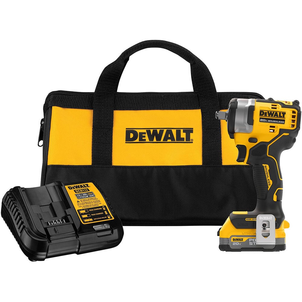 DEWALT 20V MAX 1/2in Impact Wrench & POWERSTACK Compact Battery - DCF911E1