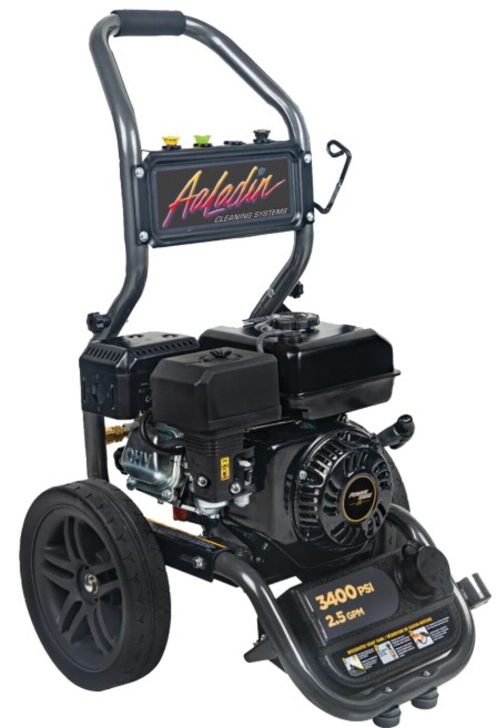 Aaladin Cleaning Systems 3300 PSI 2.3 GPM Gas Powered Cold Water Pressure Washer with 4 Spray Nozzles – A09-1014