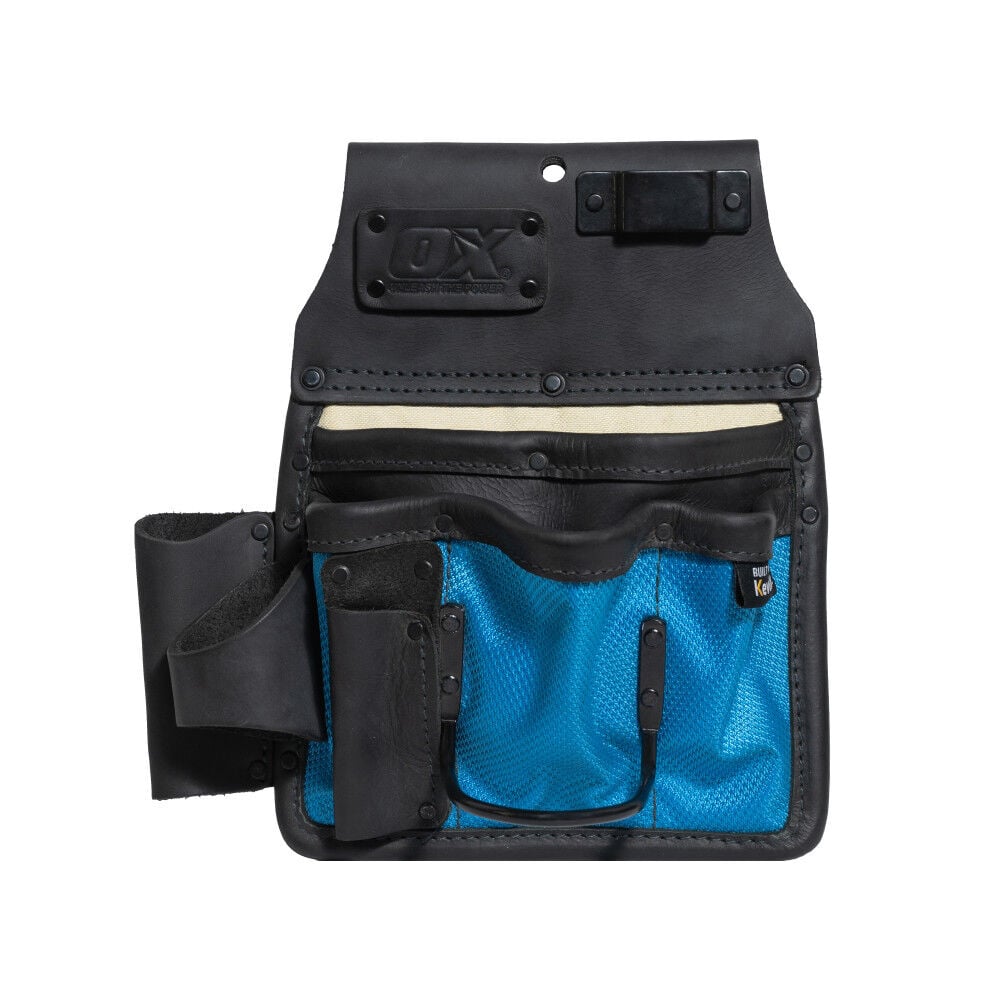 Ox Tools 10-Pocket Leather & Nylon Drywallerfts Pouch with Kevlar – OX-U268503