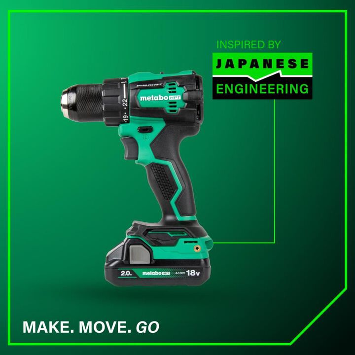Metabo HPT 18V MultiVolt Cordless Brushless Hammer Drill Kit (2 x 2.0Ah), large image number 10