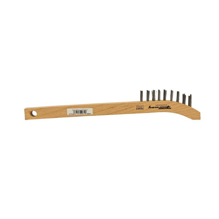 Forney Industries Stainless Steel Scratch Brush with Curved Handle