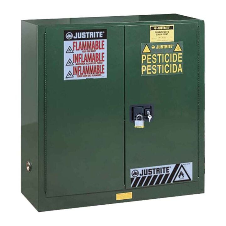 Justrite 30 Gallon Green Self Close Safety Cabinet