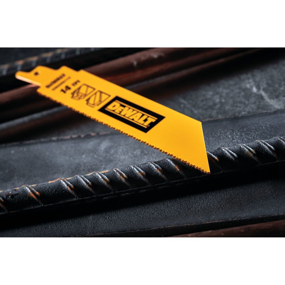 DEWALT 6 Inch 14 TPI Bi-Metal Reciprocating Saw Blade, 5 Pieces, large image number 6